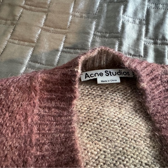 Acne Chunky Knit Button-Front Cardigan in Rustic Red - Picture 4 of 5